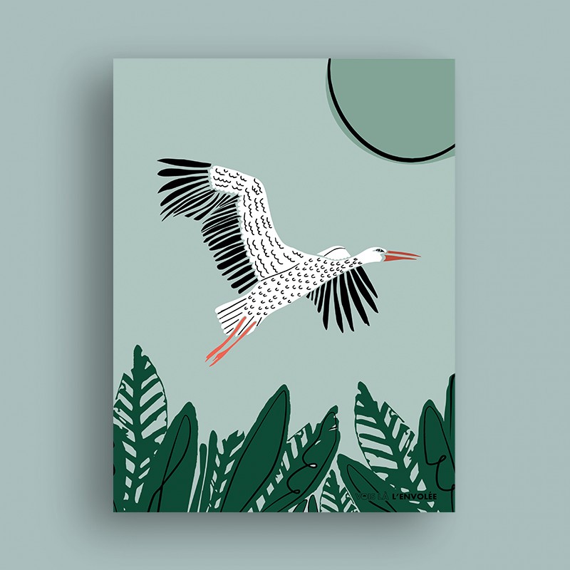 Affiche envolée cigogne