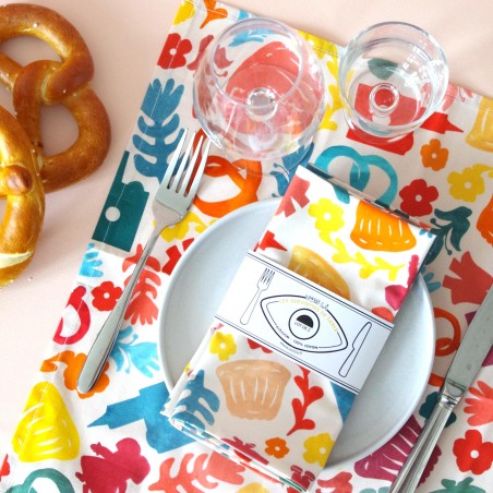 serviette de table tissu colorée
