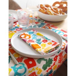Coffret tarte flambée, Alsace pop, serviettes et chemin de table, linge de table