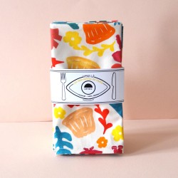 Coffret tarte flambée, Alsace pop, serviettes et chemin de table, linge de table