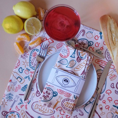 Linge de table -  Le Grand Dauphin - Corail lot de 2